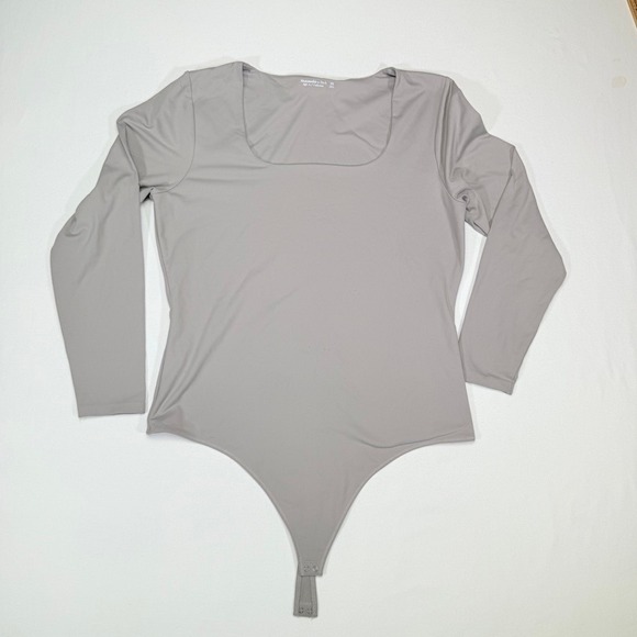 Abercrombie & Fitch Tops - Abercrombie Fitch Soft A&F Collection Long Sleeve Square Neck Bodysuit XXL Gray